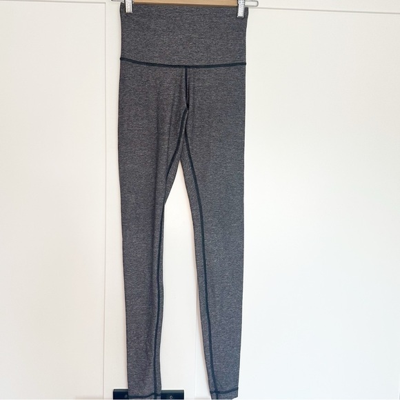 Lululemon Wunder Under Pant leggings 2 gray roll over full length yoga high low - Picture 1 of 8